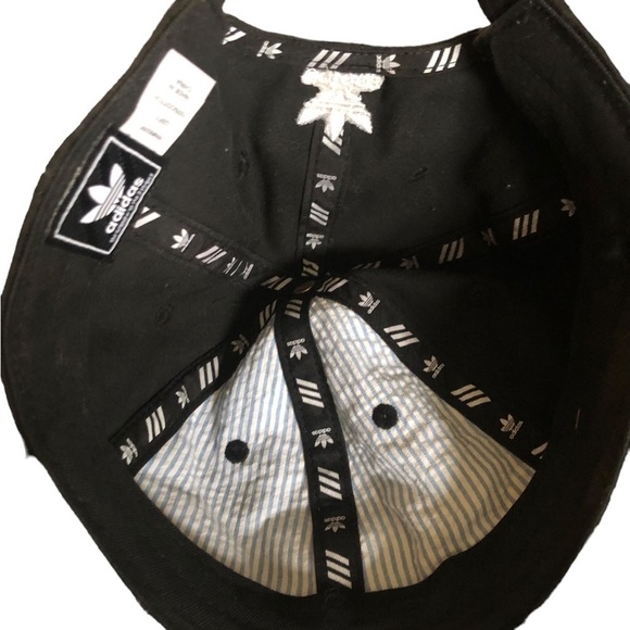 Adidas Golf Hat Cap OS Black 100% Cotton Adjustable Summer Embroidered Logo - Picture 3 of 4